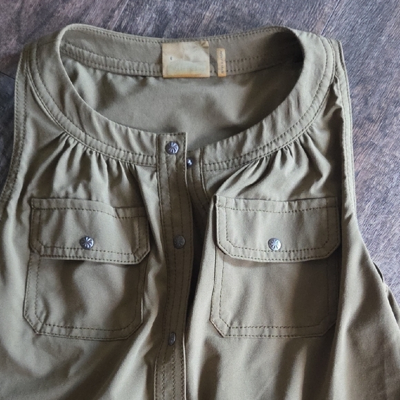 Athleta Khaki Button-Down Dress - Picture 3 of 6